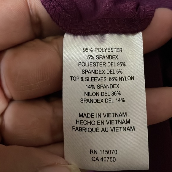 NINA LEONARD Maroon  Asymmetrical Dress Size L - Picture 7 of 9